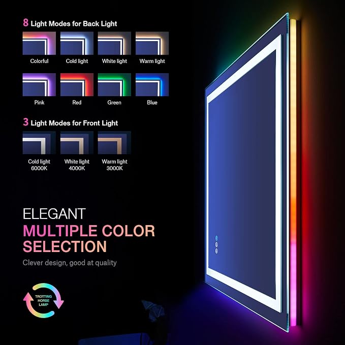 LOAAO 28"X36" LED Bathroom Mirror - Image 2