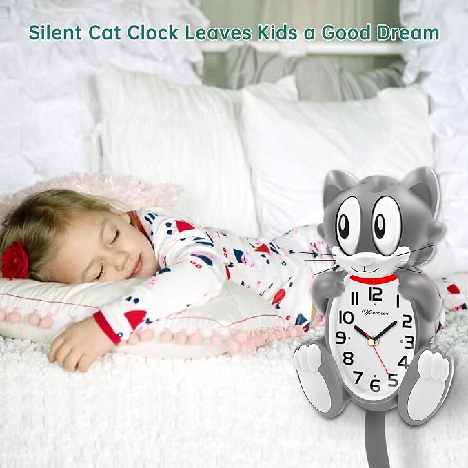 Soobest 18 Inch Large 3D Cat Wall Clock Battery Operated - Image 5