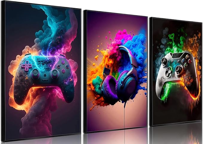 BGFCE Gaming Room Decor Wall Art, Video Theme Canvas Posters by BGFCEWallArt