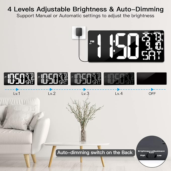 18 Inch Oversized Digital Wall Clock - Image 3