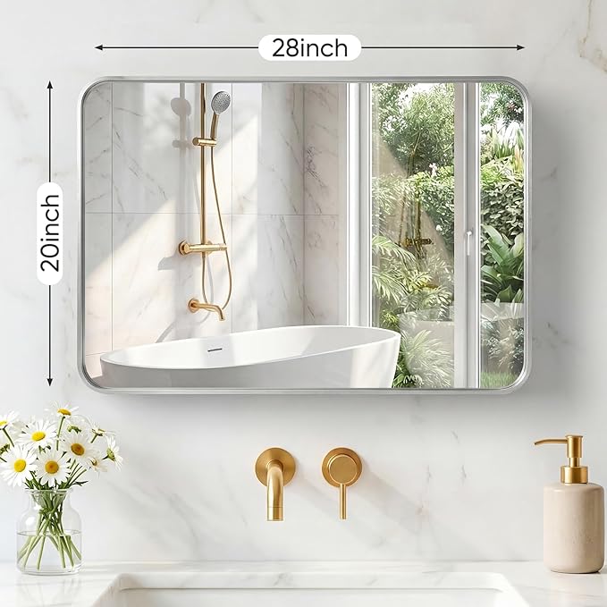 NEWBULIG 20X28 Inch Bathroom Mirror - Image 2