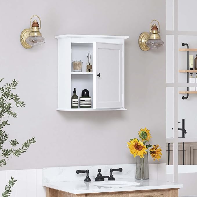 Spirich Small Bathroom Wall Cabinet, Wall Mounted Storage Cabinet, Medicine - Image 2