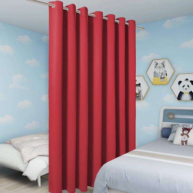 BONZER Extra Wide Room Divider Black Curtain Total Privacy Wall Room Darkening - Image 5
