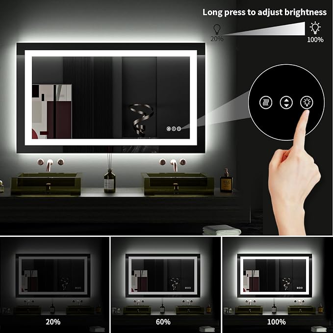 LOAAO 40X24 LED Bathroom Mirror - Image 4