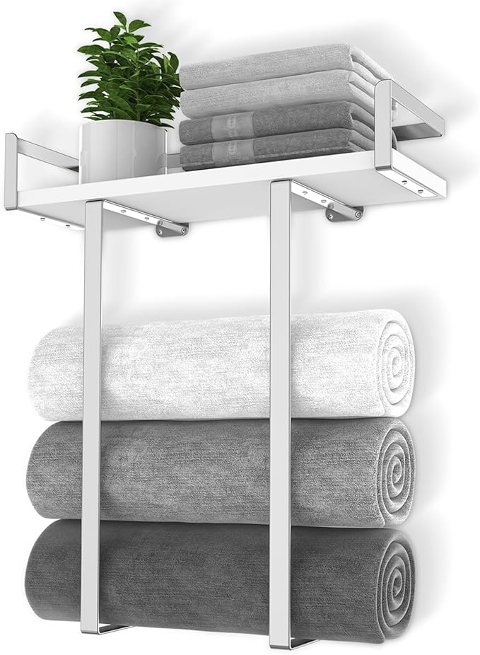 Towel Rack Wall Mounted, Xstydes Metal Towel Holder by XstydesDreamworks