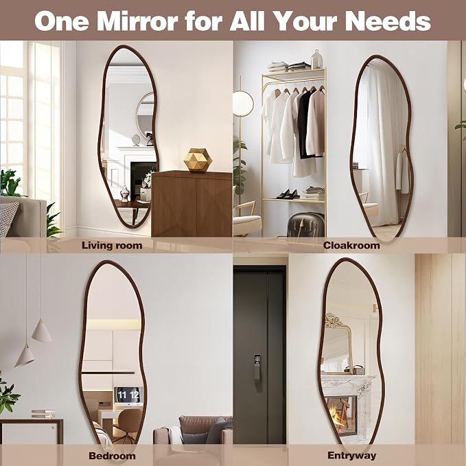 Irregular Full Length Mirror, Large Asymmetrical Wall Mirrors - Image 9
