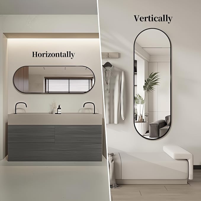 Oval Full Length Mirror, Ultra-Clear Explosion-Proof, Simple and Classic Deco - Image 6