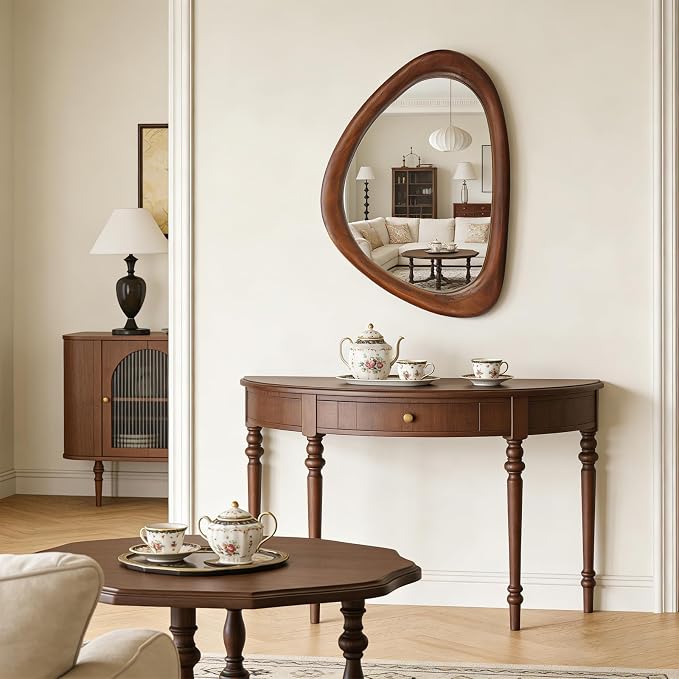 MAGFLERUM Irregular Wall Mirror, 30 * 20 inch Asymmetrical Wood Mirrors - Image 8