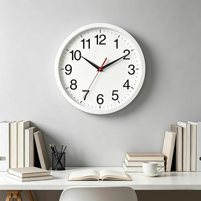 Rohioue Wall Clock Modern 8 Inch Battery Operated Silent Non Ticking Small - Image 2