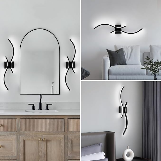 CANEOE Modern LED Wall Sconce Set of Two, 6000K Warm White Led Wall Light - Image 9