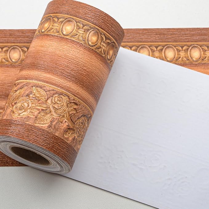 AbaBoorty Wood Wallpaper Border 196"X4.1" 3D Peel and Stick Wall Border - Image 8