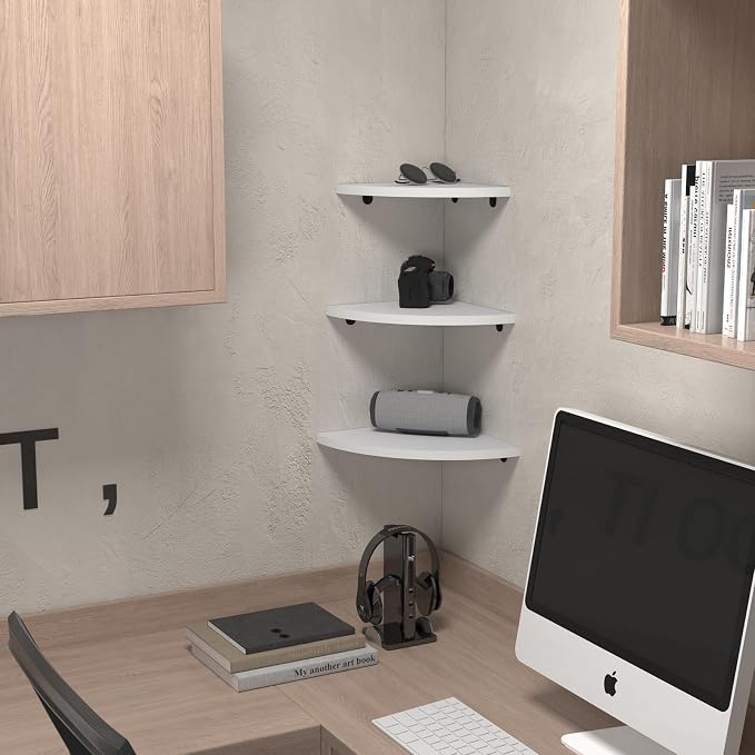HORLIMER Floating Corner Shelf Wall Mount, Living Room - Image 7