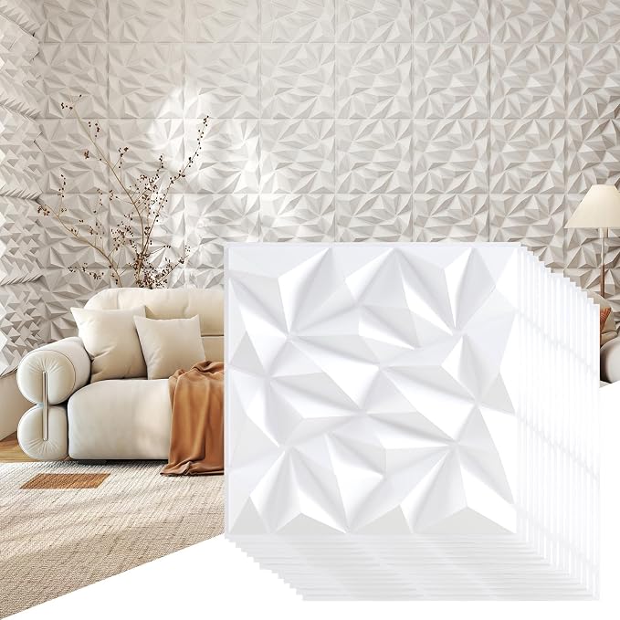 Giantex 40 Pack 3D Wall Panels, Lightweight Waterproof, DIY Cut & Paint by Giantex