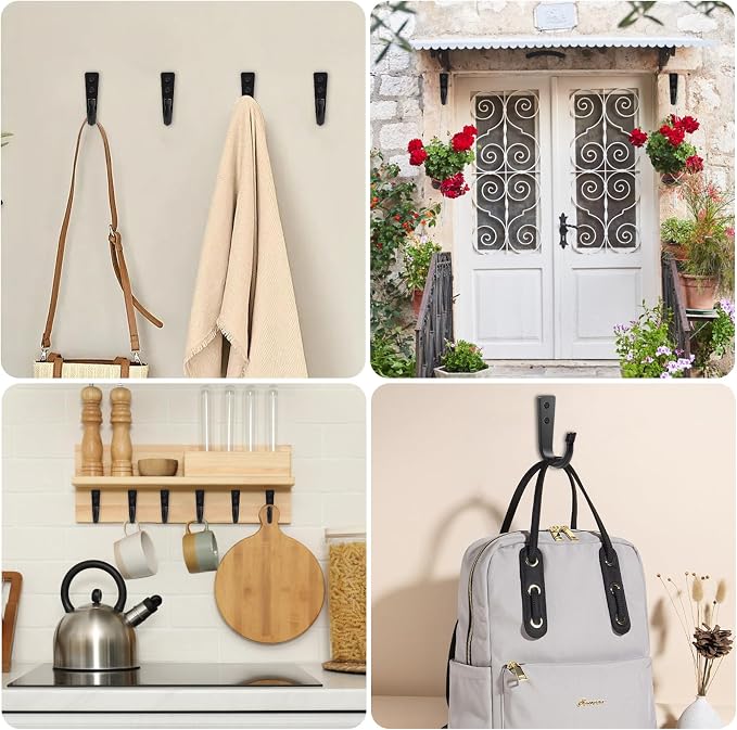 10Pcs Heavy Duty Wall Hooks for Hanging, Large Size Wall Hooks, Coat Hooks - Image 5