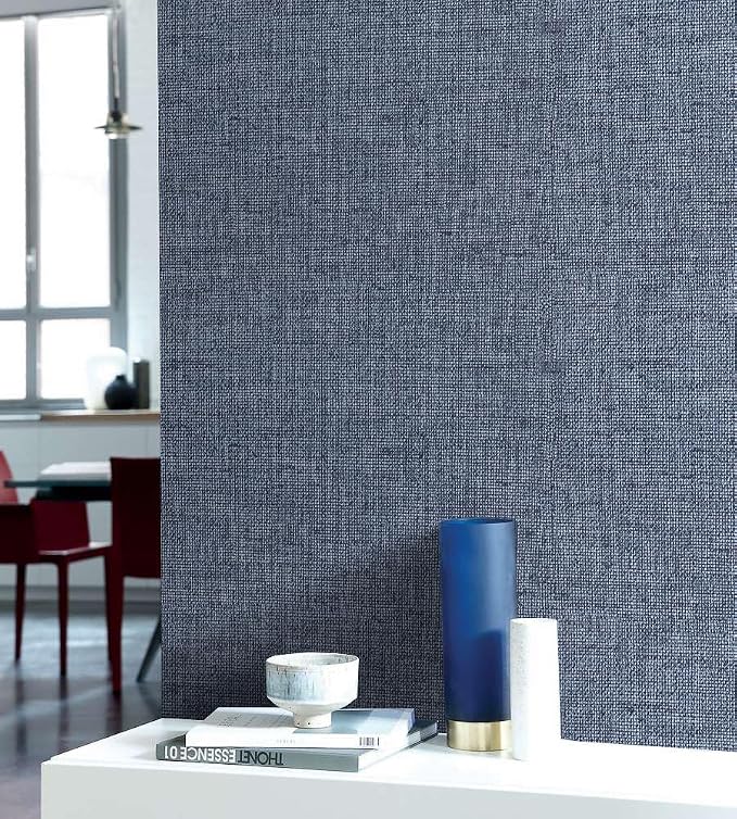 Grasscloth Peel and Stick Wallpaper Denim Blue Contact Paper 15.7inch x - Image 4