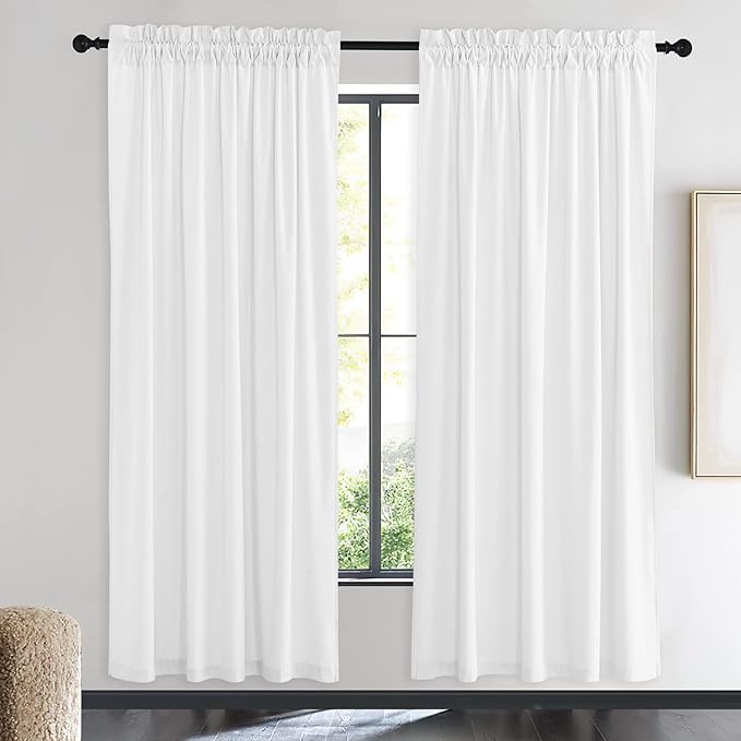 NICETOWN White Velvet Curtains 72 inches by NICETOWN