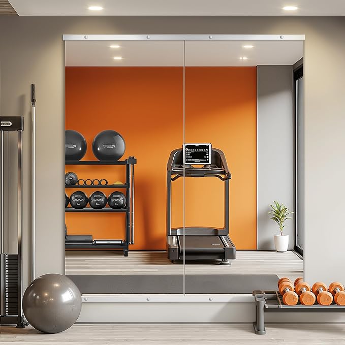TRAHOME Home Gym Mirror for Wall, Glass Frameless Body Large Mirror for Home Gym by TRAHOME