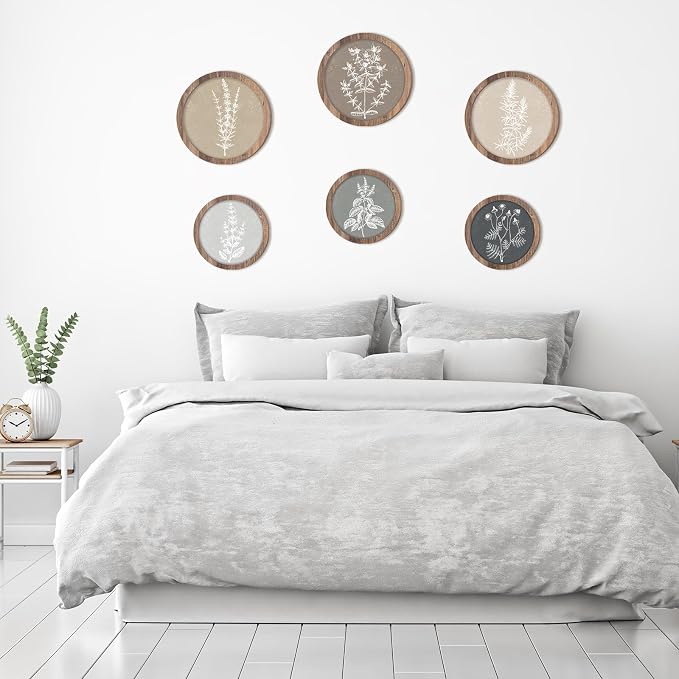 Threehoney 6 Pcs Framed Botanical Wall Art Set Floral Wall Art Vintage Boho - Image 4
