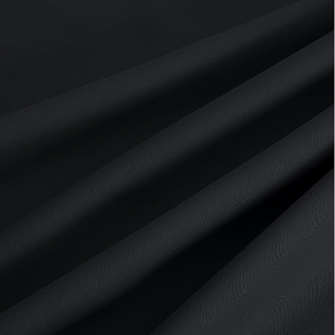 NICETOWN Room Darkening Draperies Curtains Panels, 2 Panels Black W52 x L84 - Image 9