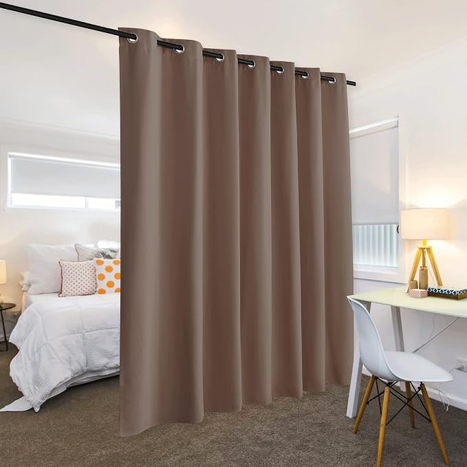 RYB HOME Extra Wide Curtains Room Divider, Privacy Partition Blackout Thermal - Image 3