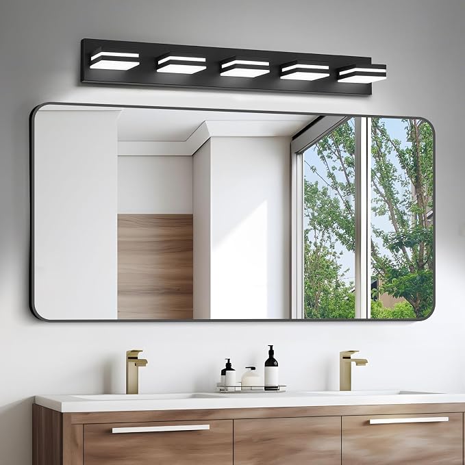 IZORRO LED Modern Bathroom Lights Fixtures, Matte Black Acrylic Wall Lighting - Image 6