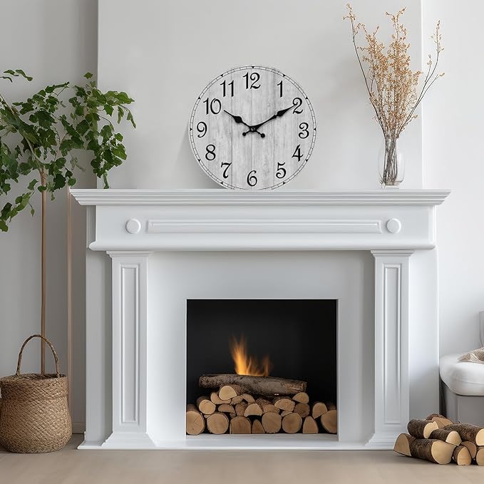 Wall Clock, 10 Inch Wall Clocks Battery Operated Silent Non Ticking, Country - Image 9