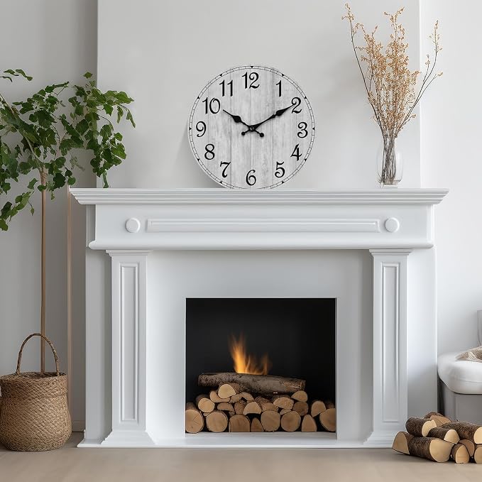 Wall Clock, Country Round Clocks Farmhous Wall Decorative - Image 6