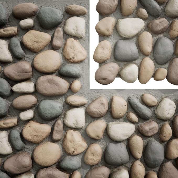 EverStone River Rock Faux Rock Panel, Pebble Mix Color - Image 9