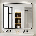 43X36 Inch Black LED Bathroom Mirror by FTOTI
