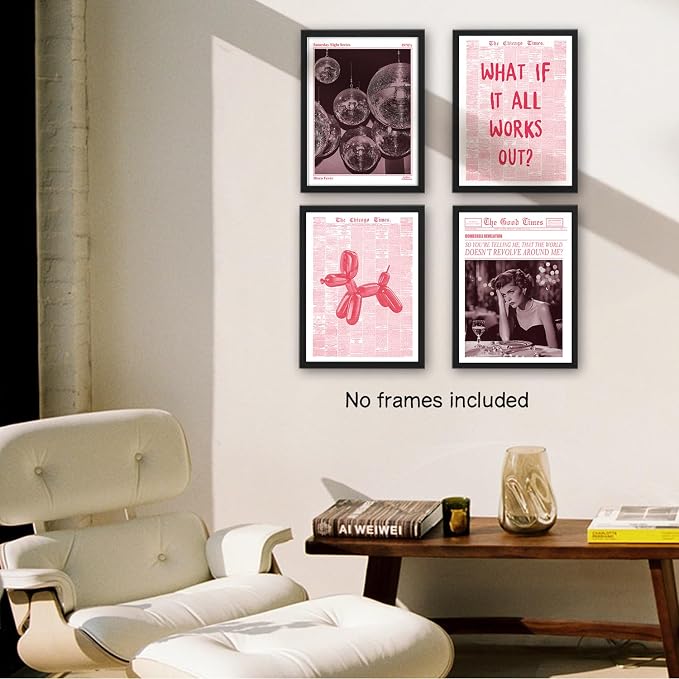NaZaUK Trendy Preppy Retro Y2K Room Decor, Bar Cart Decor, 12x16 Prints - Image 3