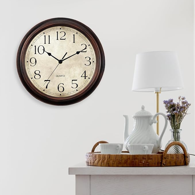 KECYET Wall Clock Battery Operated Vintage Silent Non-Ticking Analog Wall - Image 6