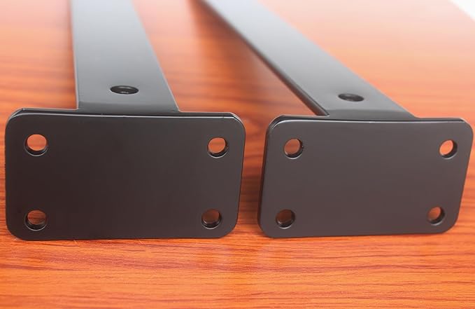 4 Pack - 16 inch Black Hidden L Shelf Bracket Iron Floating Shelf Brackets - Image 6