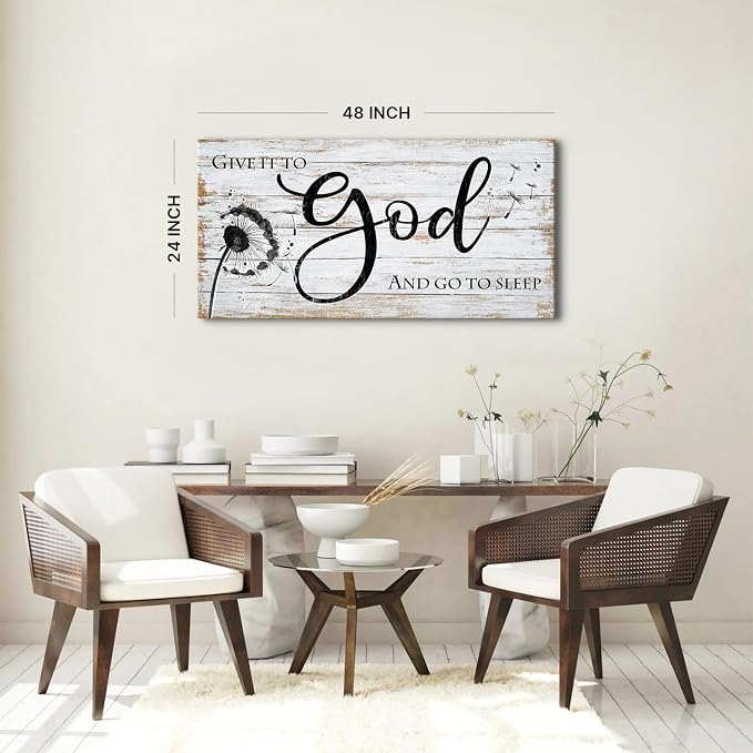 Give it to god and go to sleep Sign Wall Art Christian Bible Verses Wall Decor - Image 5