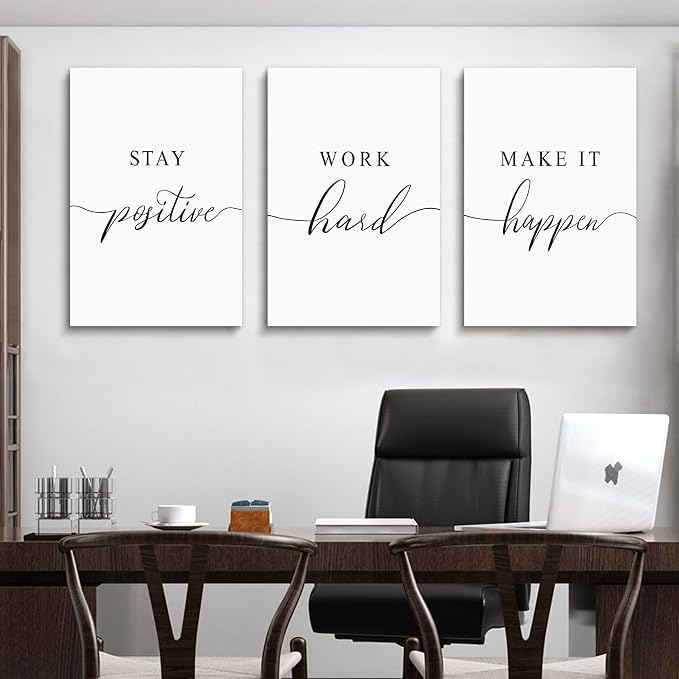 Framed Canvas Wall Art Positive Quotes, Office Wall Art Decor, Positive - Image 2