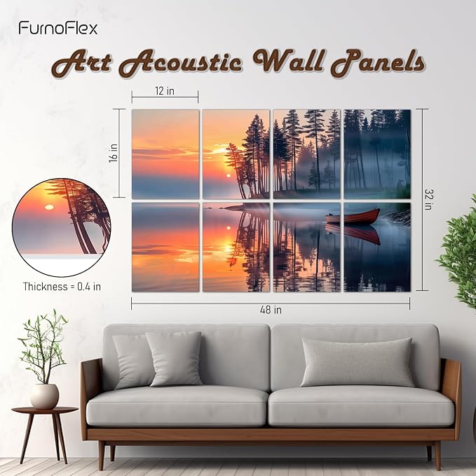 FurnoFlexArt Acoustic Panels Tiles Decorative Room Sound Proof Foam Absorbing - Image 2