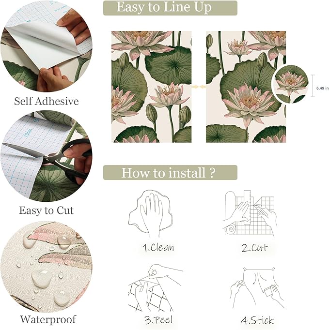 Orainege Floral Wallpaper Peel and Stick Floral Contact Paper Boho - Image 5