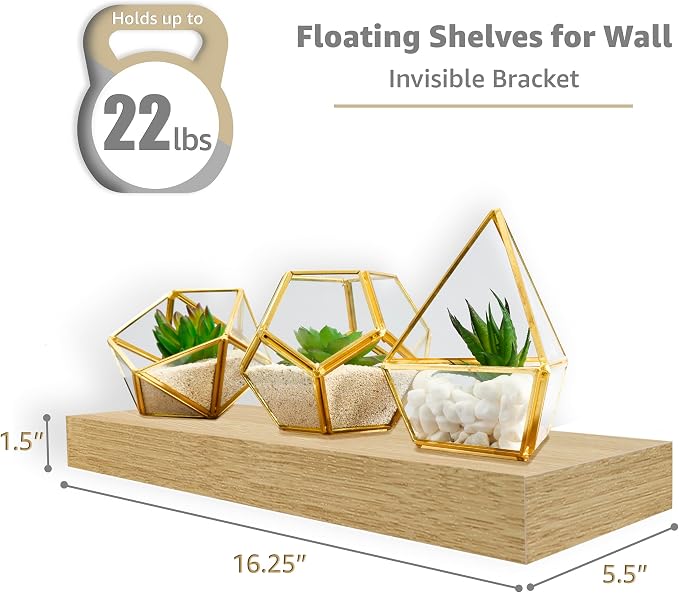 Sorbus Floating Shelves for Wall – 16 Inch Floating Shelf for Kitchen, Living - Image 3