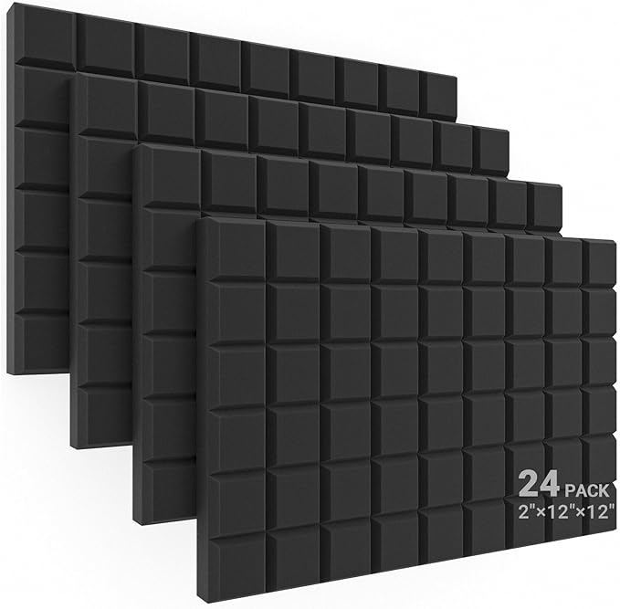 JBER 24 Pack 2" X 12" X 12" Acoustic Foam Panels, Soundproofing Wall Studio by JBER
