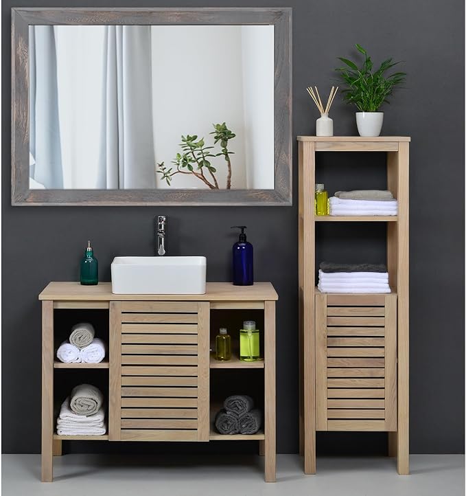 AAZZKANG Wooden Mirror Rectangle Rustic Mirrors - Image 6