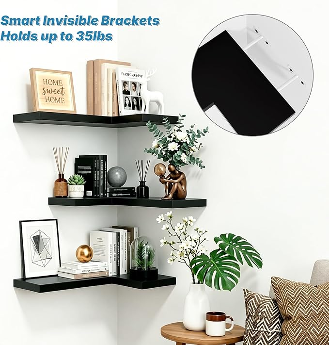 NATURE'S SOURCE Corner Floating Shelves - Image 4