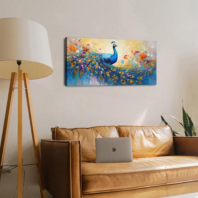 Abstract Peacock Wall Art Colorful Peacock Pictures Wall Decor Abstract Bird - Image 6