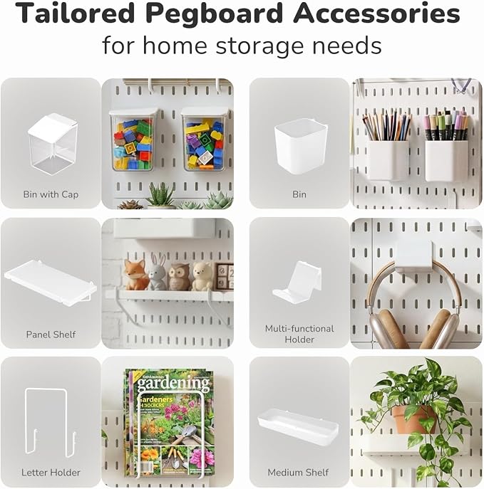 Keepo Peg Board Wall Organizer – Plastic Pegboard Panels, Modular Peg Board - Image 4