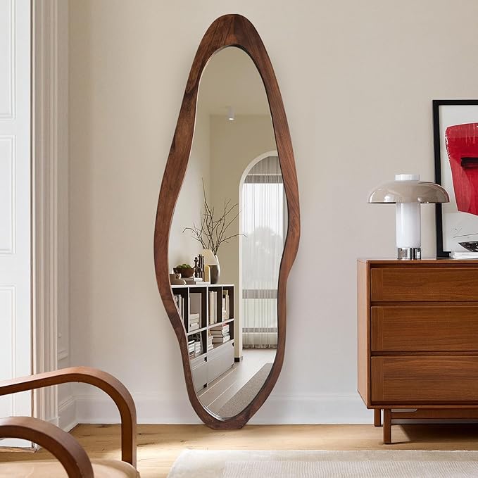 Irregular Full Length Mirror, Large Asymmetrical Wall Mirrors by TheiaMo