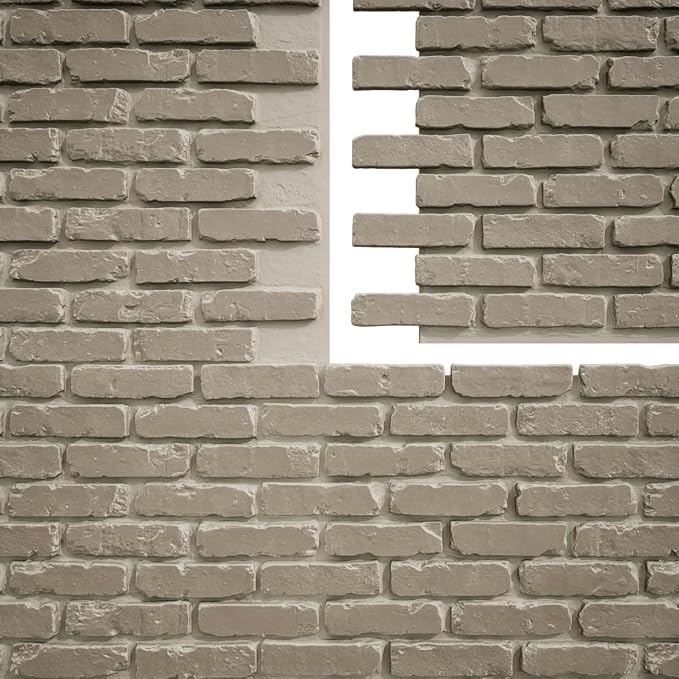 EverStone Aged Brick Faux Brick Panel, 46 7/8"W x 27"H x 1 1/4"D, Antique Pearl - Image 9