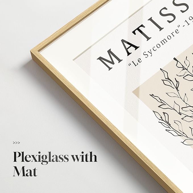 Framed Matisse Neutral Wall Art, Abstract Modern Minimalist Botanical Prints - Image 7