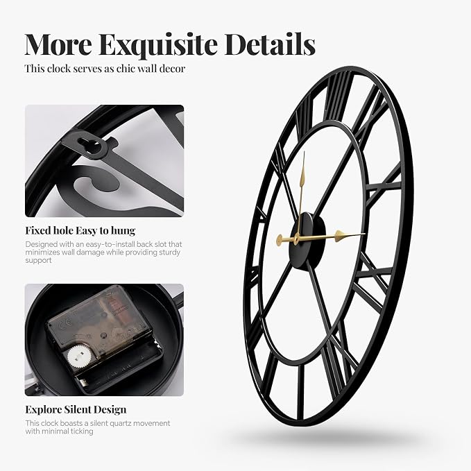 Cuspin Large Wall Clock 30 Inch Clocks - Image 5