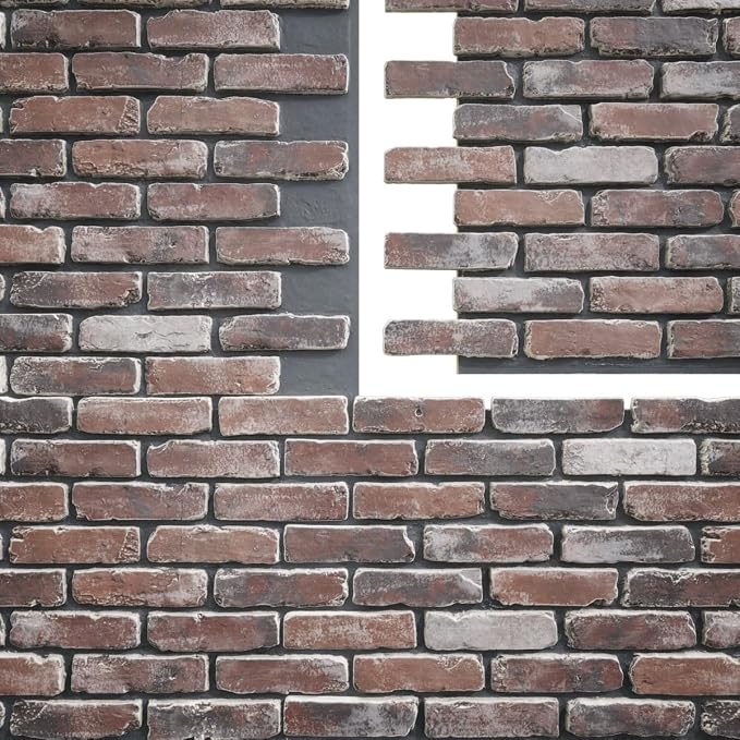 EverStone Aged Brick Faux Brick Panel, 46 7/8"W x 27"H x 1 1/4"D, Moon Rock - Image 9
