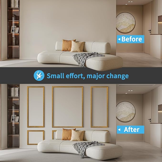 Art3d Pre-Cut Wall Molding Set of 6 pcs, Ready-to-Assemble Wainscoting Panels - Image 2