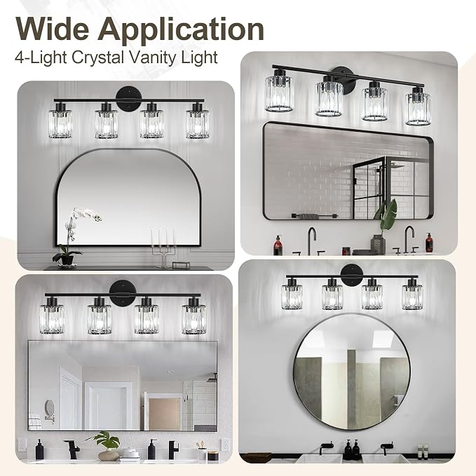 Crystal Bathroom Light Fixtures, Bathroom Lighting Fixtures Over Mirror - Image 6