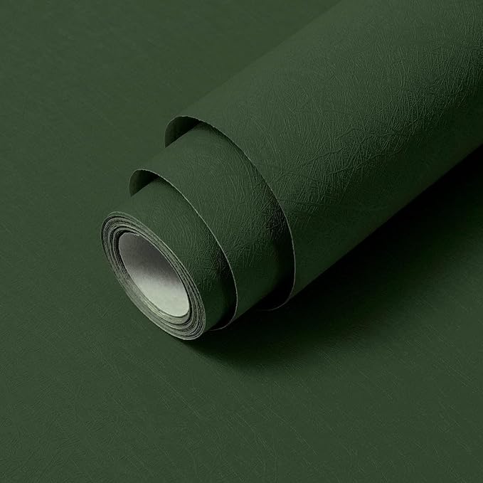 Abyssaly Dark Green Peel and Stick Wallpaper Removable Silk Texture Contact by Abyssaly